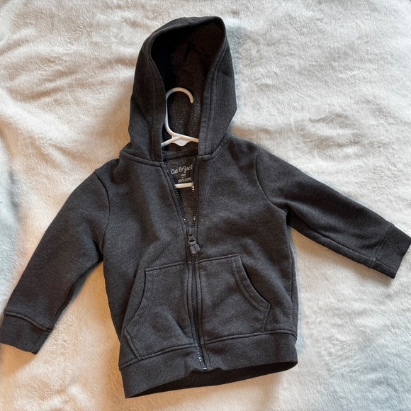 Dark Gray Zipper Hoodie 18 Months - Picture 2 of 4